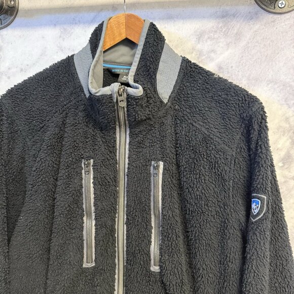 Kuhl Fleece Jacket Mens Medium Black Full Zip Pockets Outdoor - Picture 3 of 8